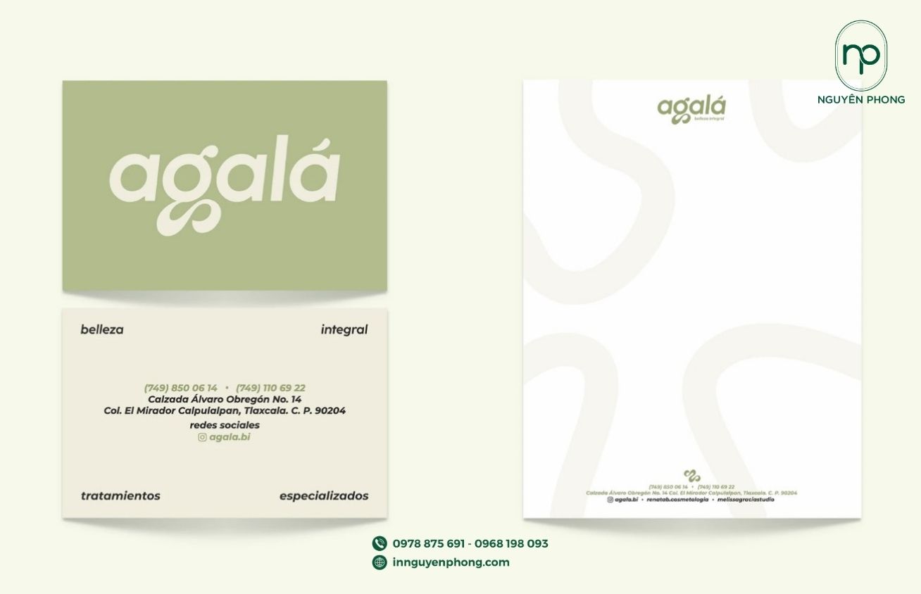 Logo chữ trên card visit spa